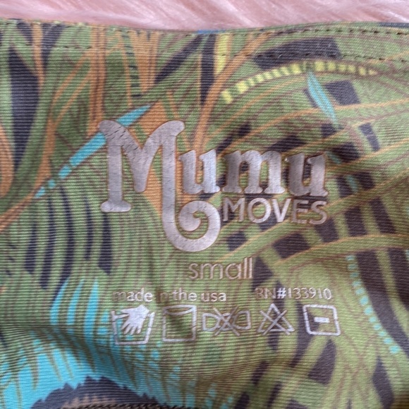 MUMU Moves SMYM Peacock Feather High Rise Leggings sz S - Picture 3 of 8